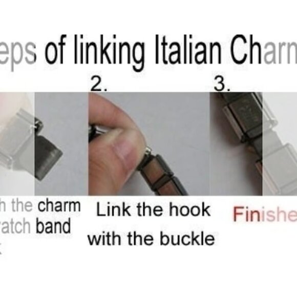 USAF on shiny gold enamel 9mm stainless steel Italian charm bracelet link new - Picture 2 of 2